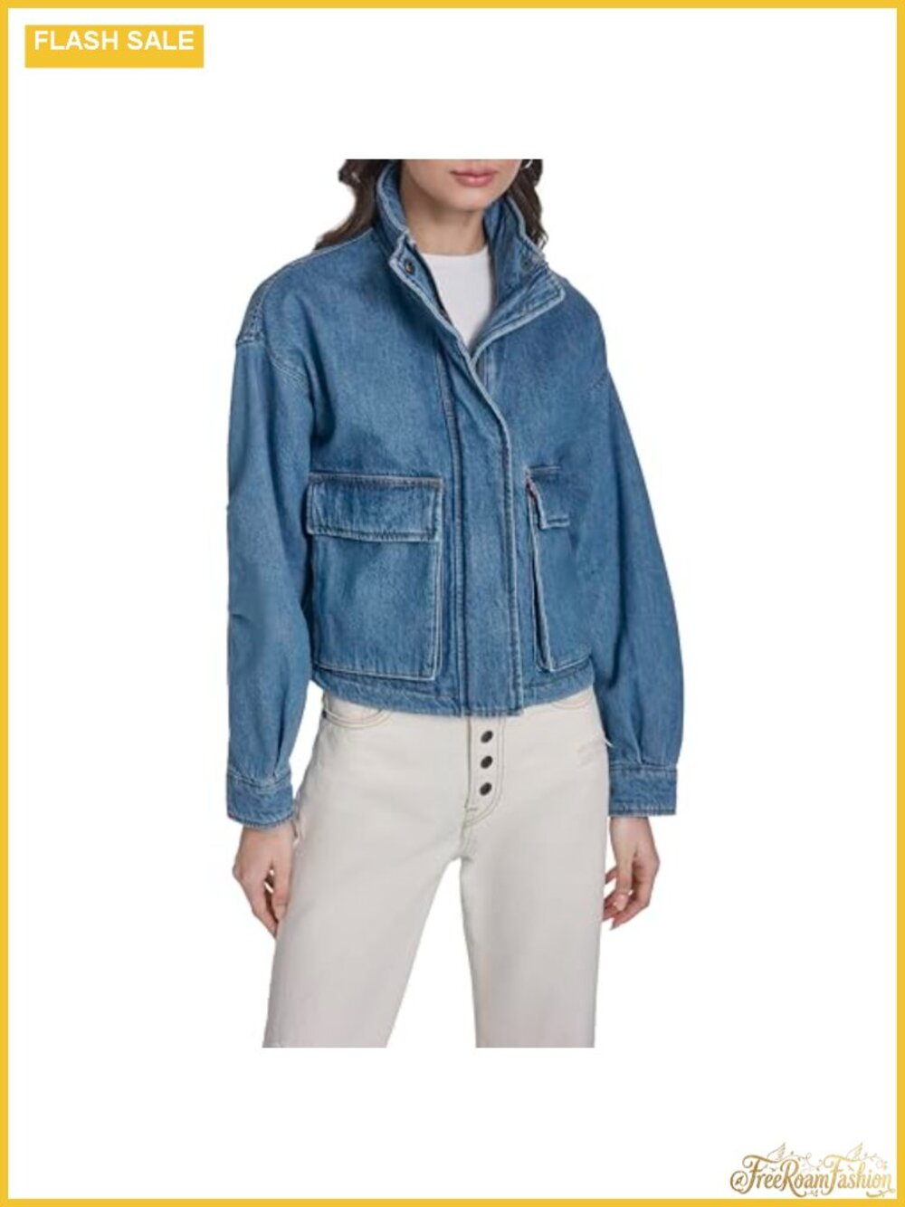 Cropped Cotton Surplus Jacket with Snap Flap Pockets